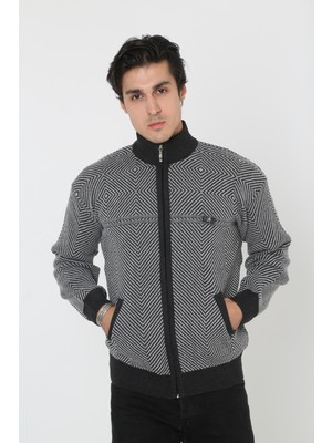 KMK Kombin Baba Süper Battal Triko Fermuarlı Örme Hırka & Kazak