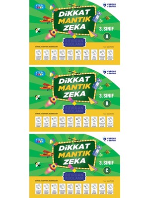 Sıfırdan Kodlama Stem (Dikkat Mantık Zeka) 3. Sınıf Seti (A-B-C) 3 Kitap