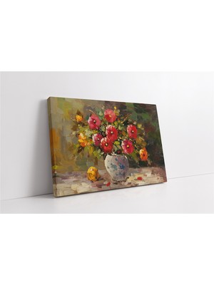 Tablosan Vazoda Çiçekler Kanvas Tablo