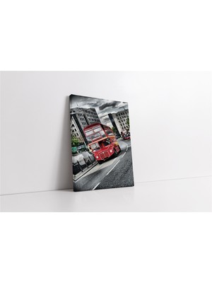 Tablosan Londra Kırmızı Otobüs Kanvas Tablo