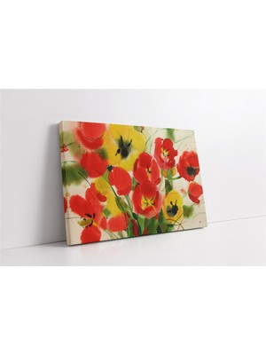 Tablosan Kırmızı Çiçek Kanvas Tablo