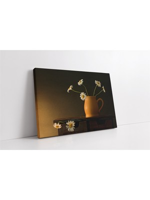 Tablosan Vazoda Papatyalar Kanvas Tablo