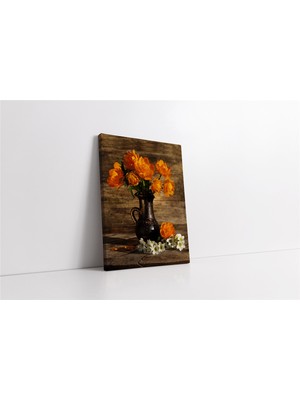 Tablosan Vazoda Çiçekler Kanvas Tablo