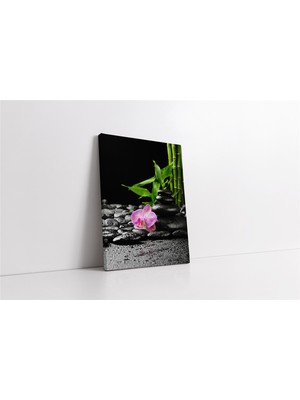 Tablosan Spa Taşları ve Orkide Kanvas Tablo