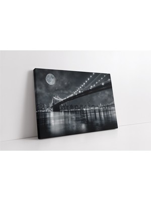 Tablosan Manhattan Gece Kanvas Tablo