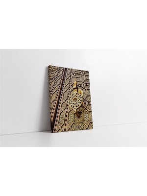 Tablosan Ahşap Oyma Kapı Kanvas Tablo