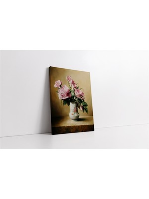 Tablosan Vazoda Güller Kanvas Tablo