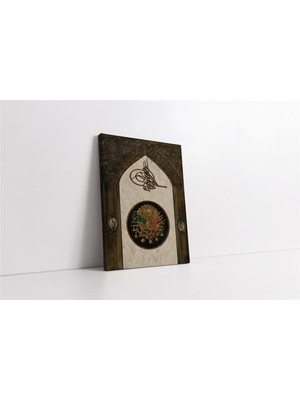 Tablosan Tuğralı Osmanlı Arması Kanvas Tablo