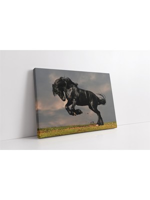 Tablosan Şaha Kalkmış At Kanvas Tablo