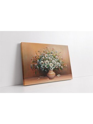 Tablosan Vazo Içinde Papatyalar Kanvas Tablo