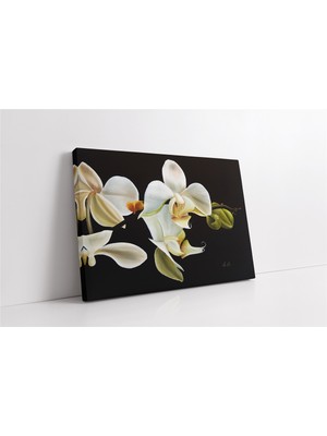 Tablosan Siyah Beyaz Çiçek Kanvas Tablo