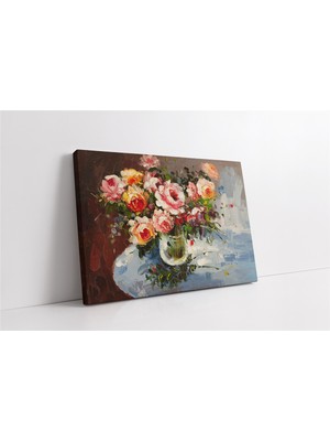 Tablosan Vazoda Güller Kanvas Tablo