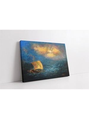 Tablosan Yelkenli Tekne Kanvas Tablo