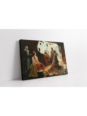 Tablosan Sultana Halı Satmaya Çalışan Tüccar Kanvas Tablo