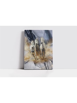 Tablosan Koşan Atlar Manipülasyon Kanvas Tablo