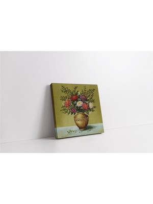 Tablosan Vazoda Çiçekler Kanvas Tablo