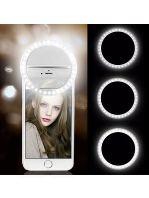 Arizzonna Kolay Şarjlı Ledli Telefon Selfie Işığı Üç Işık Ayarlı