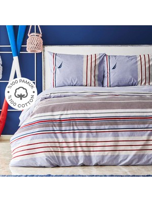 Nautica Home Sailboat %100 Pamuk Tek Kişilik Nevresim Yastık Seti