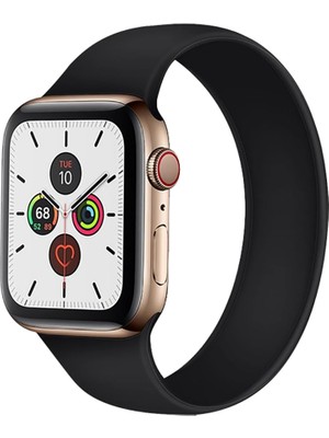 Bipower Apple Watch Uyumlu 42-44MM KRD18 Silikon Solo Kordon S Beden Siyah