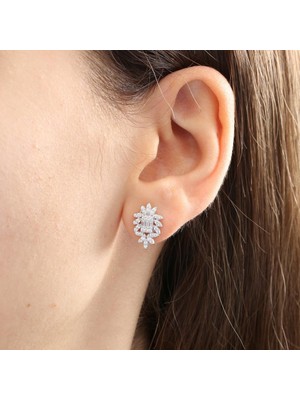 Mia Vento Pırlanta Montür Baget Masalı Gümüş Küpe