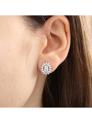 Mia Vento Pırlanta Montür Vega Yıldızı Işıltılı Gümüş Küpe