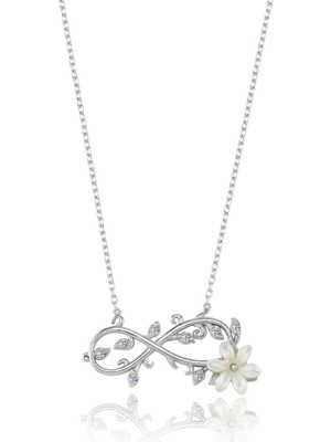 Mia Vento Sonsuzluk Sarmaşığı Manolya Çiçeği Flowers Gümüş Kolye