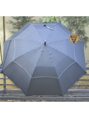 April A-252G Protokol Vale Şemsiyesi Çift Katmanlı Şemsiye Siyah 130 cm Çap