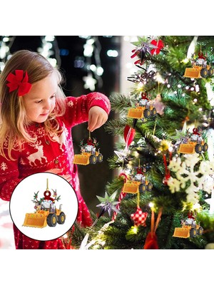 Kesoto Ahşap Noel Ağacı Asılı Süsler Tatil Aile Tarzı Için Araba Kolye Sahne 8