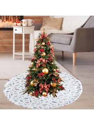 Kesoto Tüyler Noel Ağacı Etek Yumuşak Karlı Beyaz Noel Ağacı Mat Dekorasyon Renkli 122 cm