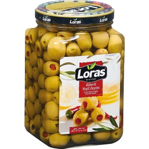 Biber Dolgulu Yeşil Zeytin Cam 181 200 900 gr