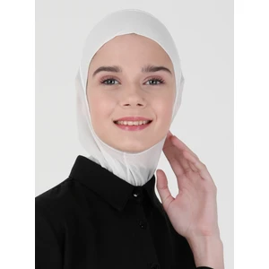 Nefes Alan Kumaş Boyunlu Bone - 05 Krem - Ecardin