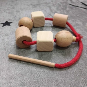 Montessori Ahşap Boncuk Dizme & Ip Geçirme Oyunu G12205818000115