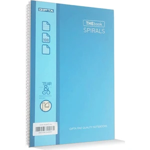The Book Spirals Açık Mavi Sert Kapak 100 Yaprak A4 Kareli Defter