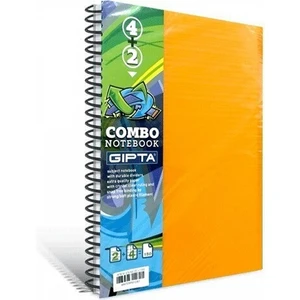 Combo Spiralli Sarı Plastik Kapak 4 Kareli + 2 Çizgili Bölmeli 150 Yaprak A4 Defter