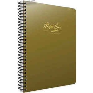 Metal Notes Gold Spiralli Plastik Kapak 80 Yaprak A6 Çizgili Not Defteri