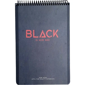 New Notes Black Is New Red Spiralli Sert Kapak 100 Yaprak 17X24 Kareli Bloknot