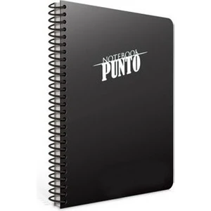 Punto Spiralli Siyah Plastik Kapak 100 Yaprak A4 Çizgili Defter