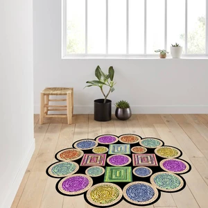 Rovigo Home Dijital Baskı Yıkanabilir Kaymaz Taban Yuvarlak Halı Rvg7011160