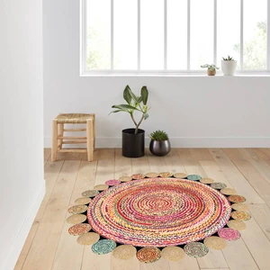 Rovigo Home Dijital Baskı Yıkanabilir Kaymaz Taban Yuvarlak Halı Rvg7012100