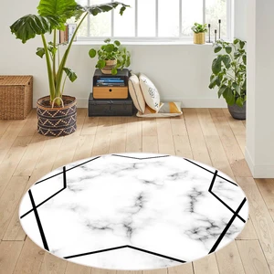 Rovigo Home Dijital Baskı Yıkanabilir Kaymaz Taban Yuvarlak Halı Rvg7116100