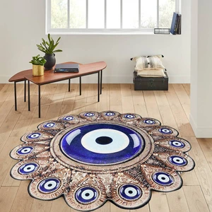 Rovigo Home Dijital Baskı Yıkanabilir Kaymaz Taban Yuvarlak Halı Rvg7024100