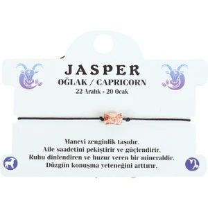 Jasper Doğal Taş Oğlak Burç Ip Bileklik