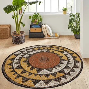 Rovigo Home Dijital Baskı Yıkanabilir Kaymaz Taban Yuvarlak Halı Rvg7048100
