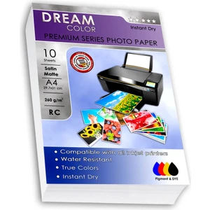 Dream Color Premium Satin Mat Fotoğraf Kağıdı 260 gr A4  10 Yaprak