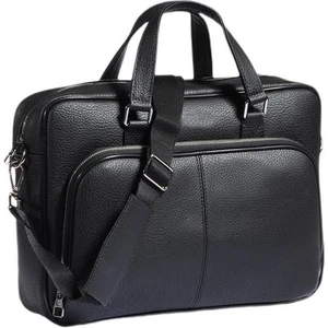 Başkent Çanta  Unisex 15.6 Siyah Deri Laptop Bölmeli Evrak Çantası