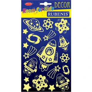 Sticker Fosforlu Renk Uzay Figürlü Orta Boy Oda FMS250