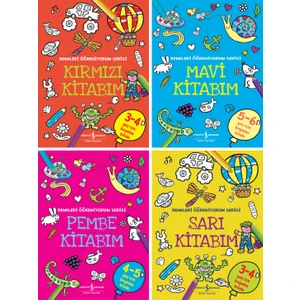 Renkleri Öğreniyorum Serisi 4 Kitap Boyama Kitabı Seti - Kırmızı Kitabım - Mavi Kitabım - Pembe Kitabım - Sarı Kitabım