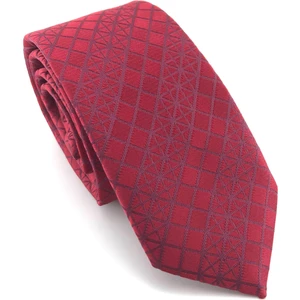 Kırmızı Bordo Desenli Slim Kravat