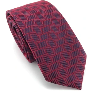 Bordo Lacivert Desenli Slim Kravat