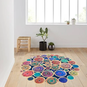 Rovigo Home Dijital Baskı Yıkanabilir Kaymaz Taban Yuvarlak Halı Rvg7015100